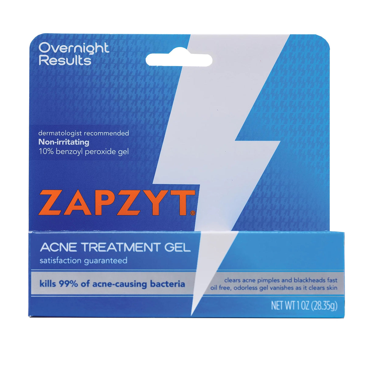 ZAPZYT Maximum Strength 10% Benzoyl Peroxide Acne Treatment Gel 1 oz