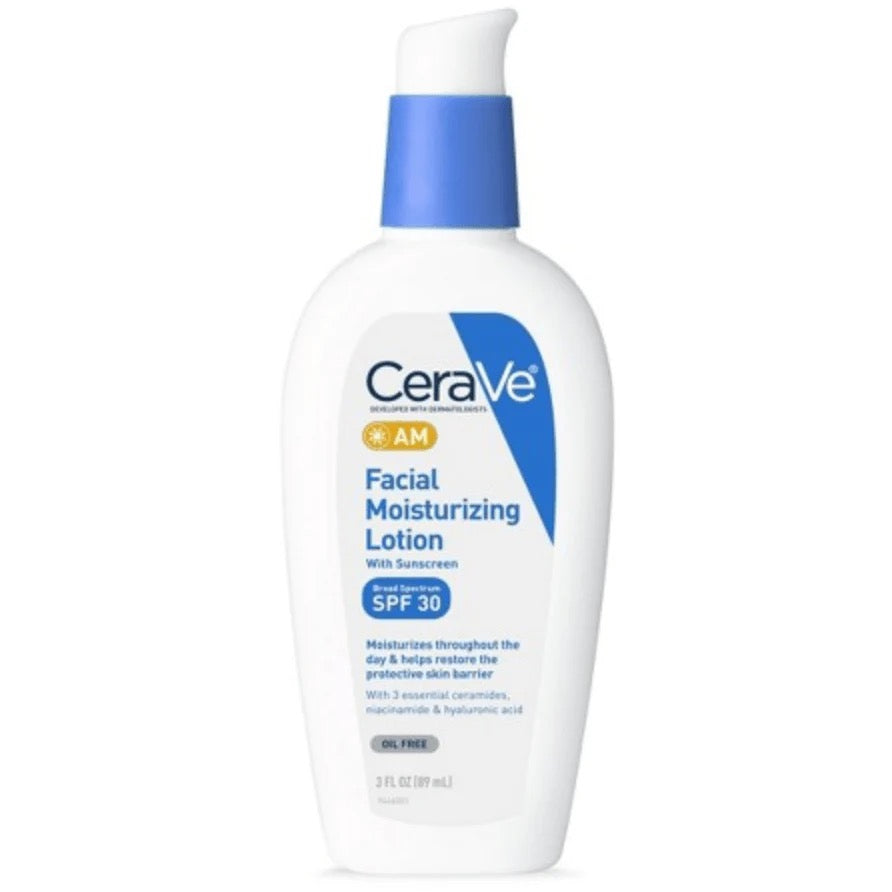 CeraVe Face Moisturizer with Sunscreen, AM Facial Moisturizing Lotion for Normal to Dry Skin - SPF 30 3Fl