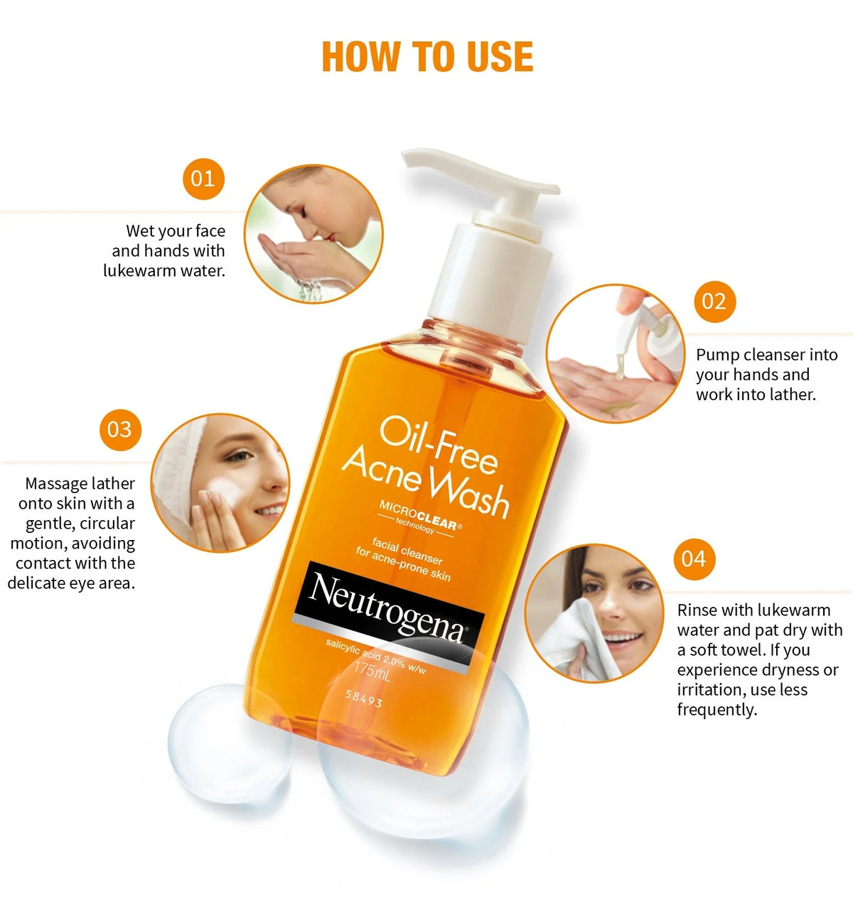 Oil-Free Acne Wash with Salicylic Acid | Neutrogena 6fl oz