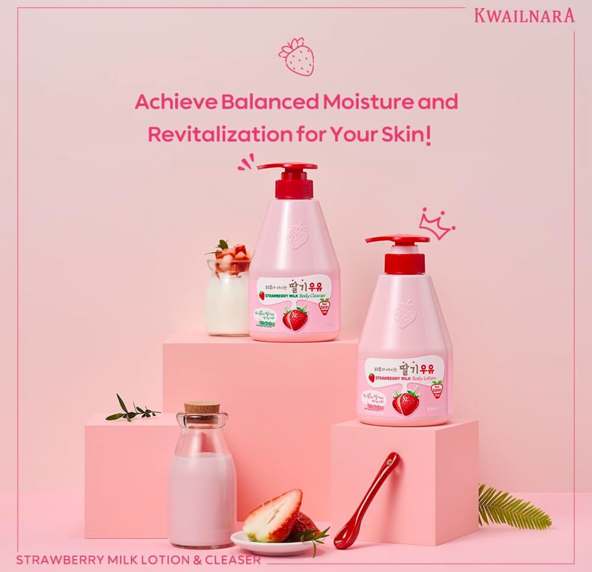Kwailnara Strawberry Milk Body Lotion (19.75oz)