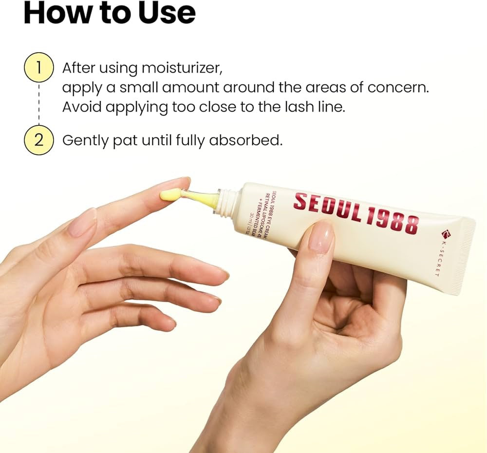 K-SECRET SEOUL 1988 Retinal Eye Cream – Formulated with Advanced Retinal Liposome 4% and Fermented Bean for Dark Circles and Fine Line Care | Korean Skincare, 30ml / 1.01 fl oz