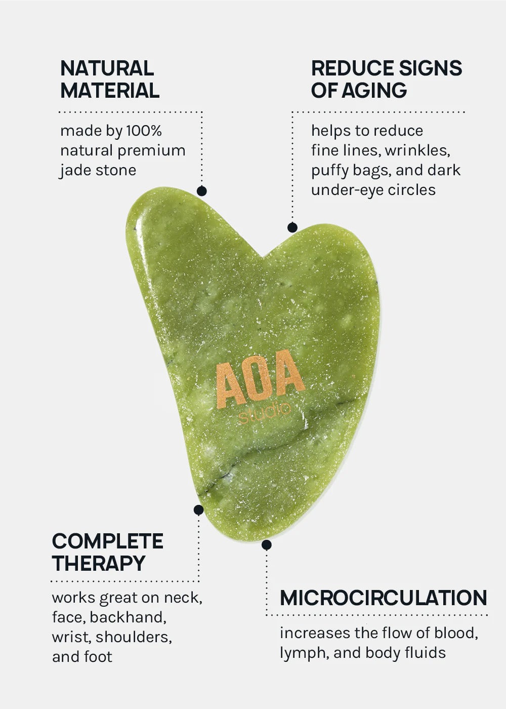AOA A+ Jade Stone Gua Sha Tool