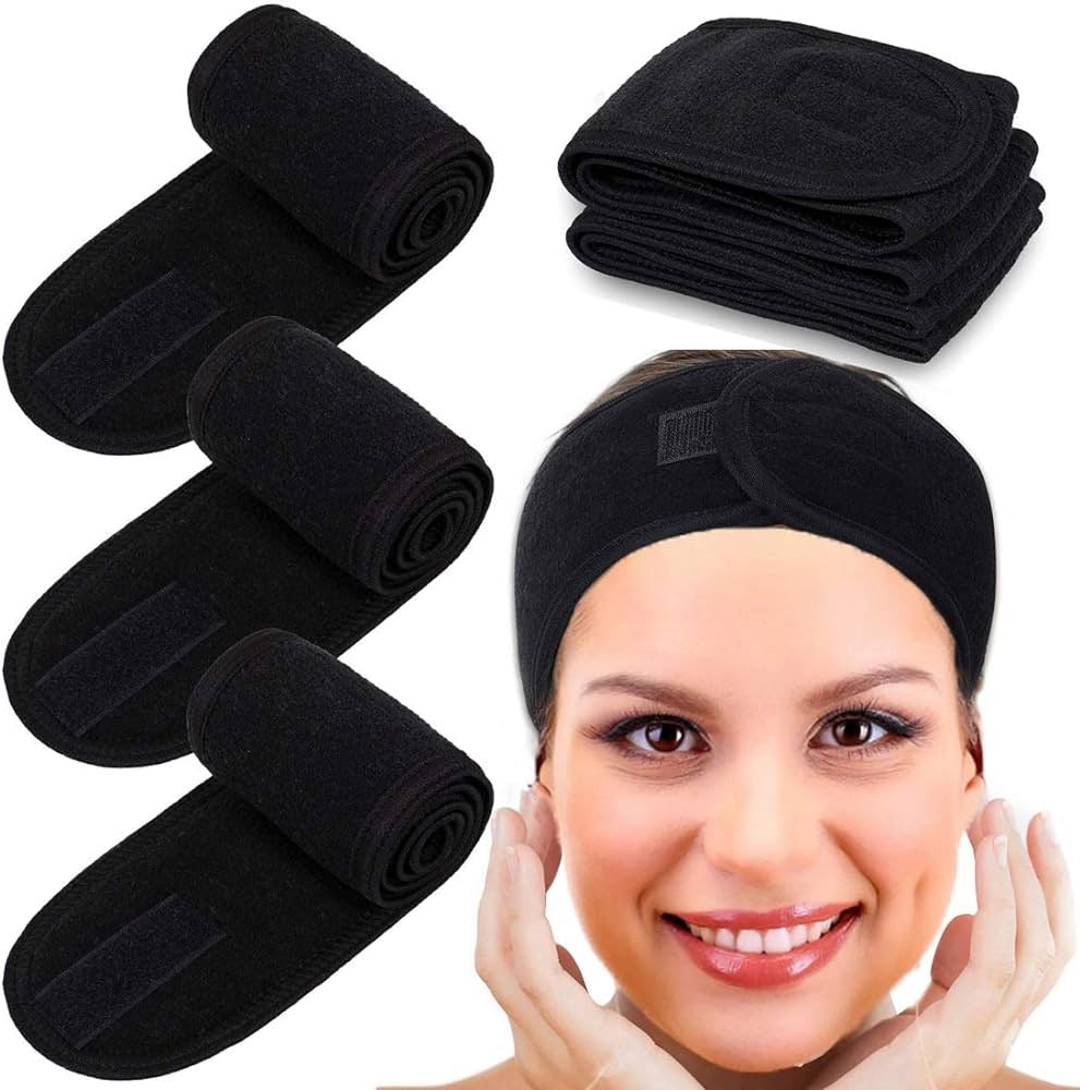 Spa Headband Hair Wrap Black