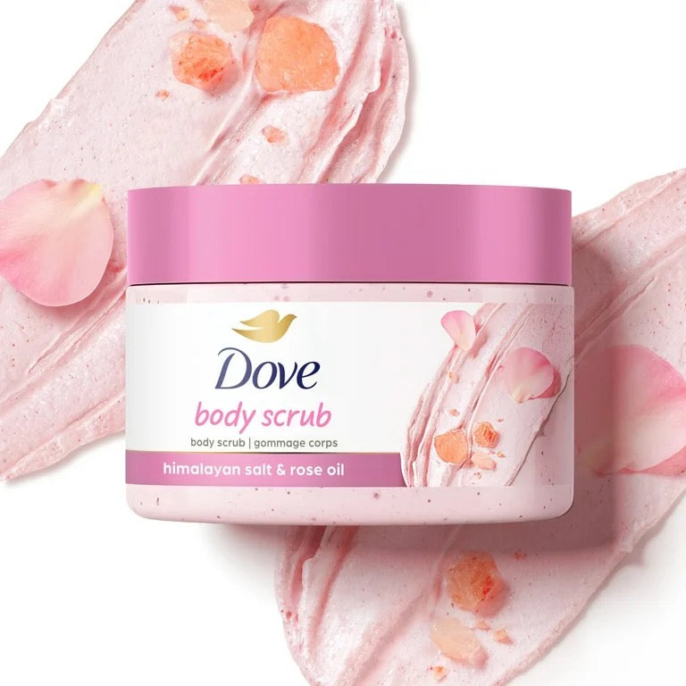 Dove Body Scrub Himalayan Salt &amp; Rose Oil