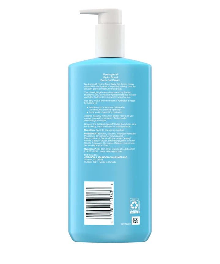 Neutrogena Hydro Boost Body Gel Cream Moisturiser for Normal to Dry Skin 400ml