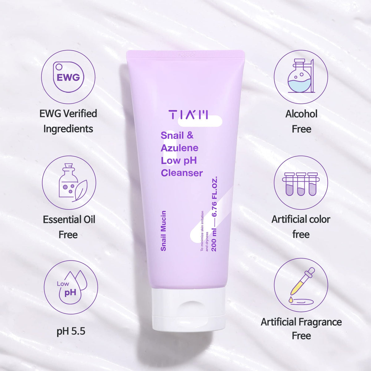Tiam Snail &amp; Azulene Low pH Cleanser