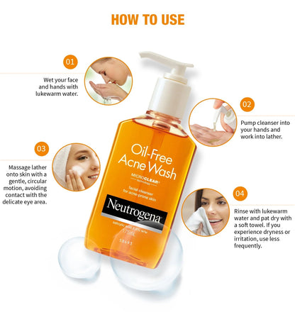 Oil-Free Acne Wash with Salicylic Acid | Neutrogena 6fl oz