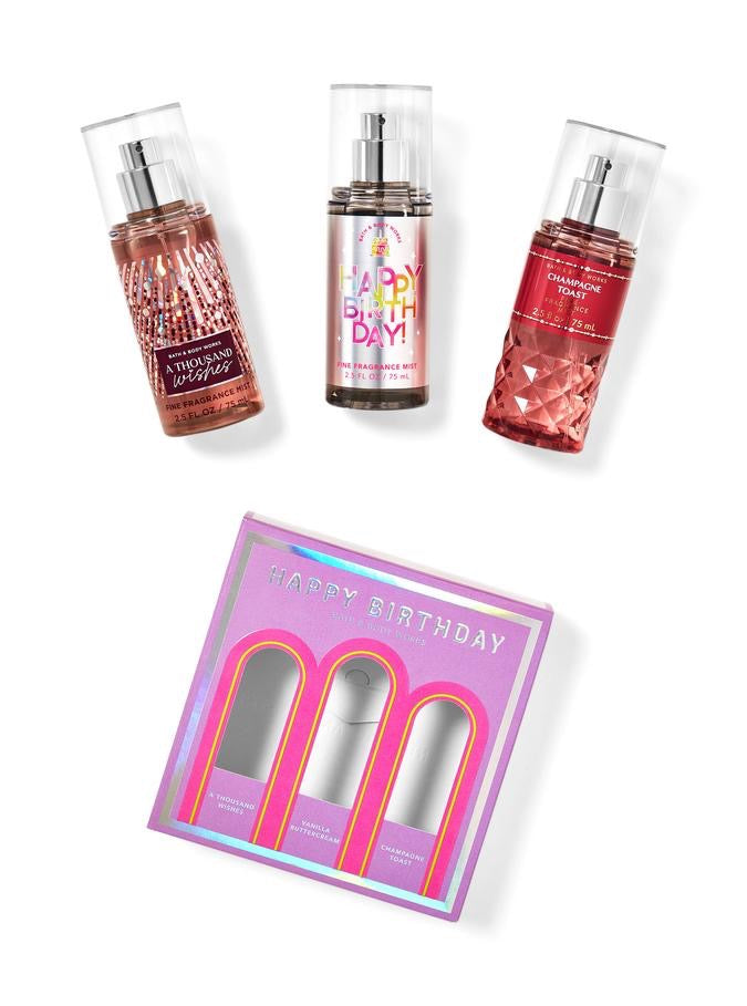 Bath and Body Work Happy Birthday Set Of Three Fine Fragrance Mist