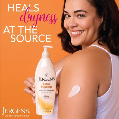 Jergens Ultra Healing Body Lotion, Dry Skin Moisturizer with Vitamins C, E, and B5 21floz