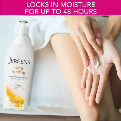 Jergens Ultra Healing Body Lotion, Dry Skin Moisturizer with Vitamins C, E, and B5 21floz