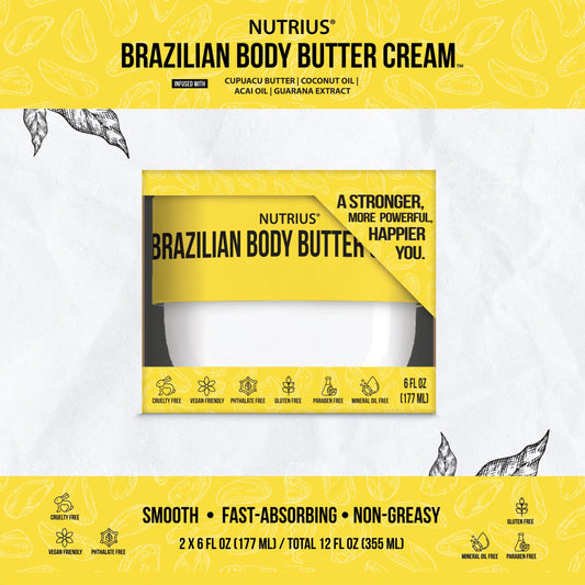 Nutrius Brazilian Body Butter Cream Coco Bliss, 6 FL OZ