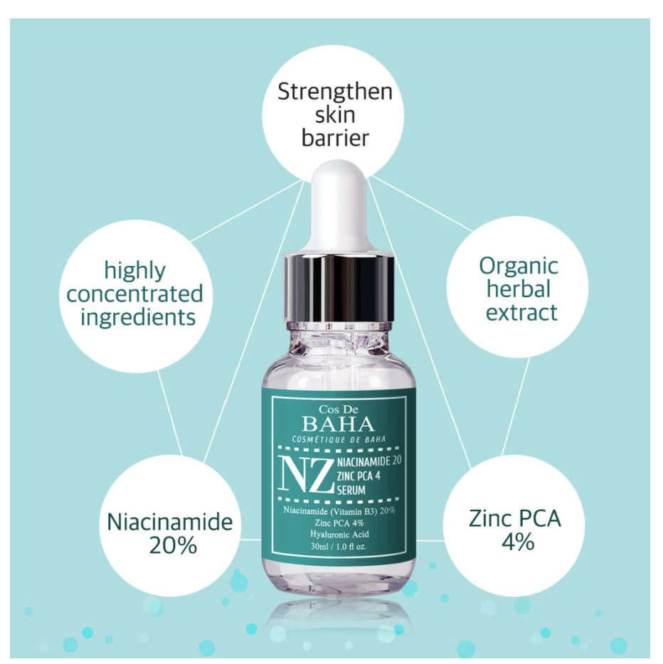 Cos De BAHA - NZ Niacinamide 20 Zinc PCA 4 Serum 30 ml