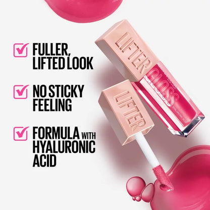 Maybelline Lifter Gloss Plumping Lip Gloss with Hyaluronic Acid - 0.18 fl oz-shade bubble gum