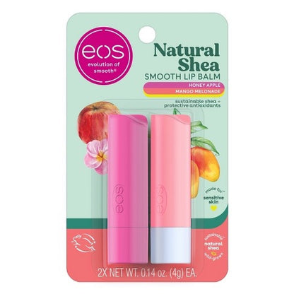 Eos Natural Shea Lip Balm Sticks - Mango Melonade &amp; Honey Apple - 0.28oz/2pk