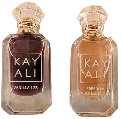KAYALI Vanilla Musk Mini Duo Eau de Parfum Set - Vanilla 28 and Freedom Musk Santal 34, 2 x 5 ml