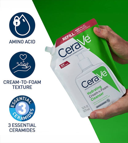 Cerave Hydrating Cream-to-Foam Cleanser Refill16fl oz