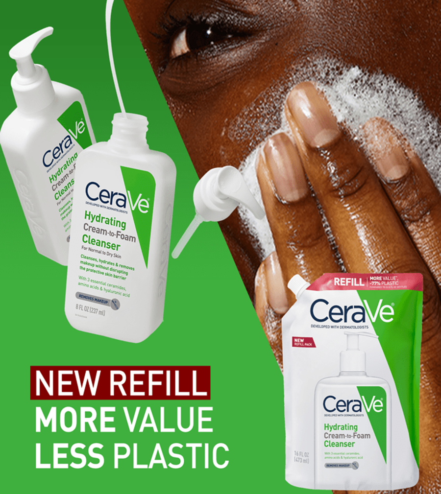 Cerave Hydrating Cream-to-Foam Cleanser Refill16fl oz