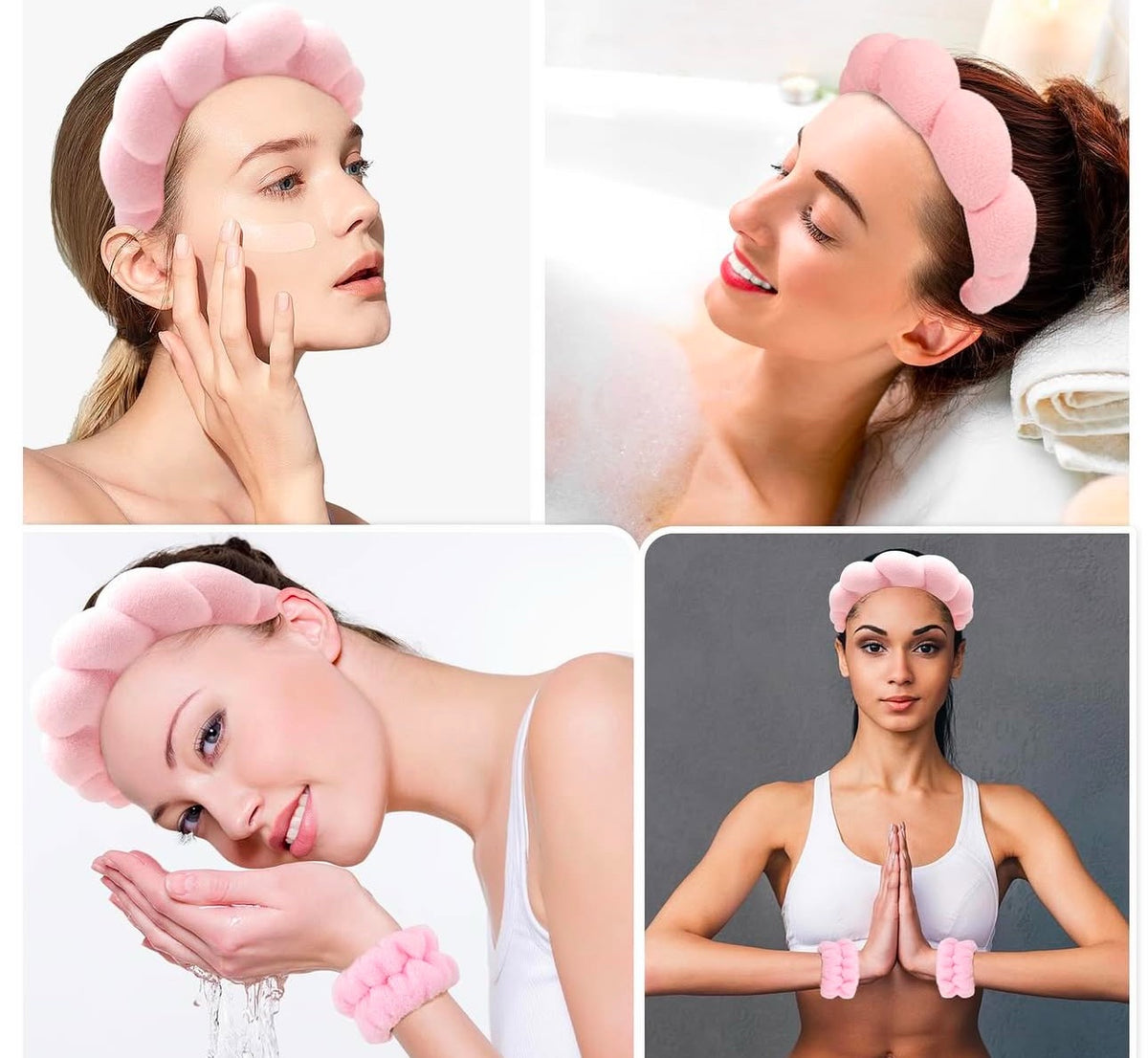 Spa headband and wristband set(Different Colors)