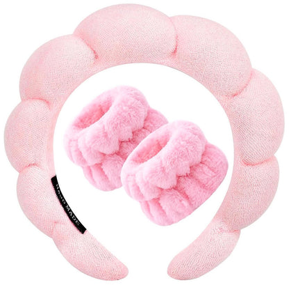 Spa headband and wristband set(Different Colors)