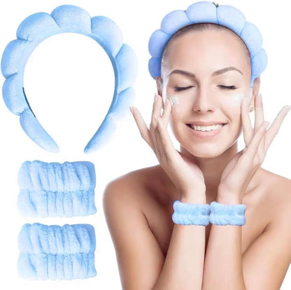 Spa headband and wristband set(Different Colors)