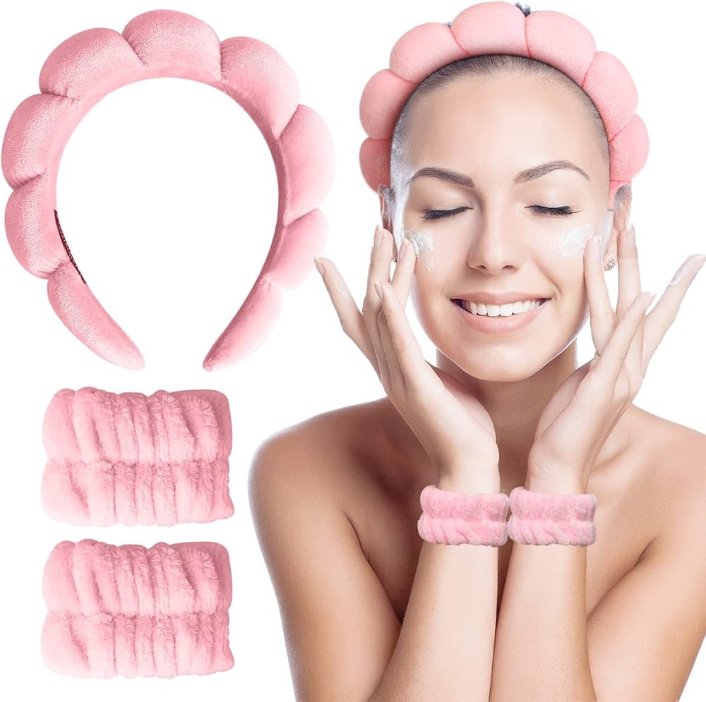 Spa headband and wristband set(Different Colors)