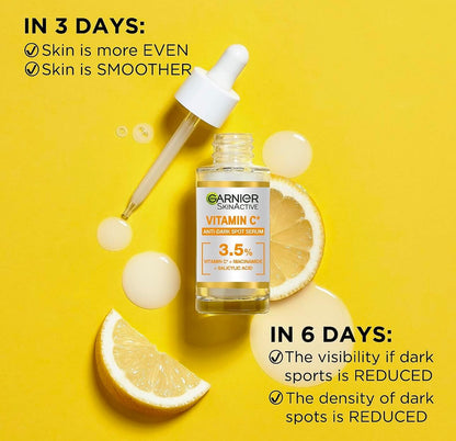Garnier 3.5% Vitamin C, Niacinamide, Salicyclic Acid, Brightening and Anti Dark Spot Serum 30ml