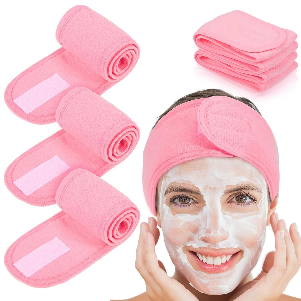 Spa Headband Hair Wrap Pink