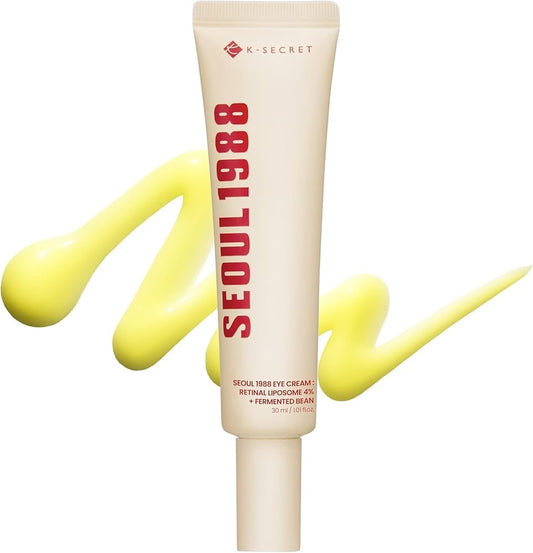 K-SECRET SEOUL 1988 Retinal Eye Cream – Formulated with Advanced Retinal Liposome 4% and Fermented Bean for Dark Circles and Fine Line Care | Korean Skincare, 30ml / 1.01 fl oz