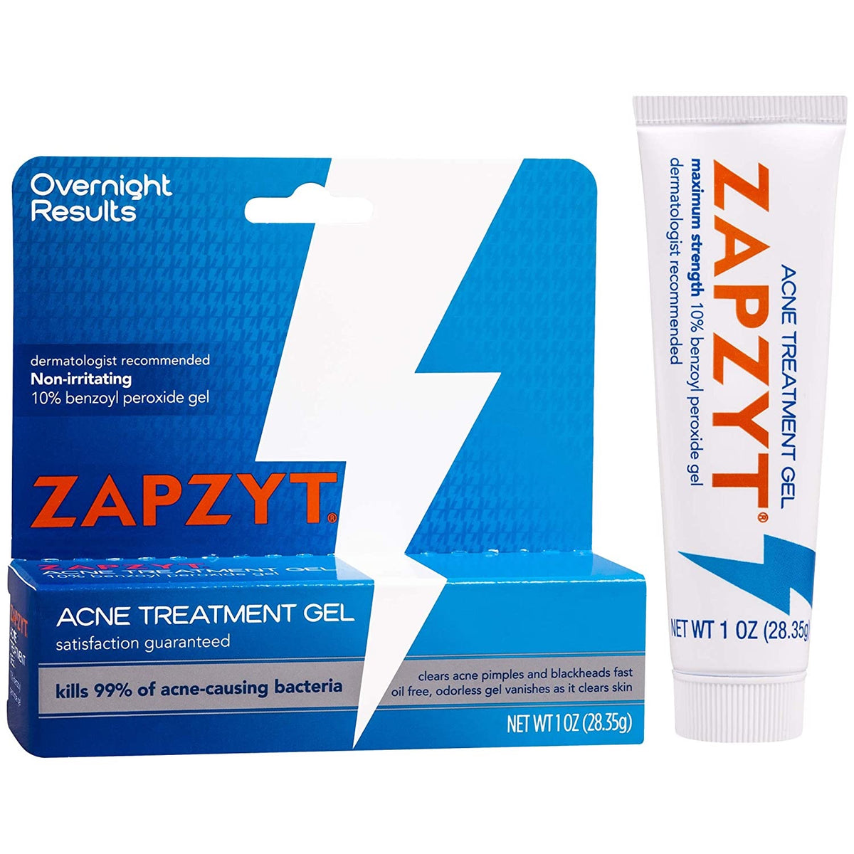ZAPZYT Maximum Strength 10% Benzoyl Peroxide Acne Treatment Gel 1 oz