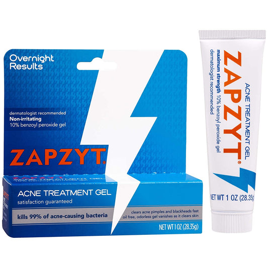 ZAPZYT Maximum Strength 10% Benzoyl Peroxide Acne Treatment Gel 1 oz